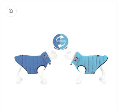 Hampton Hound Azure & Sky Reversible Dog Puffer Jacket [Sz:XS 25cm]