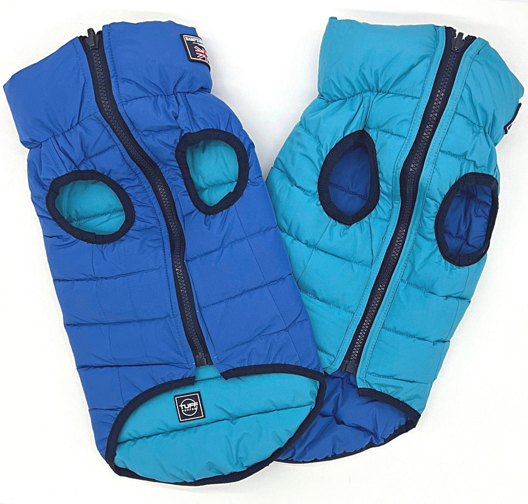 Hampton Hound Azure & Sky Reversible Dog Puffer Jacket [Sz:XS 25cm]