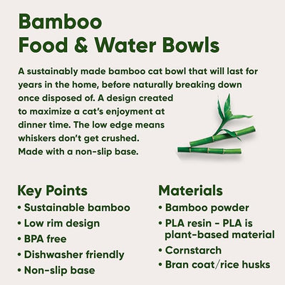 Beco Printed Bamboo Cat Bowl Coastal Grey
