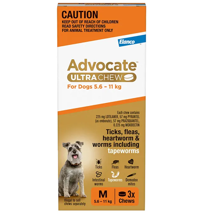 Advocate Ultra Chew for Medium Dogs 5.6 – 11 kg, 3 Pack