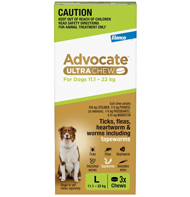Advocate Ultra Chew for Large Dogs 11.1 – 22 kg, 3 Pack