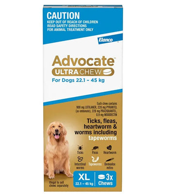 Advocate Ultra Chew for Extra Large Dogs 22.1 – 45 kg, 3 Pack