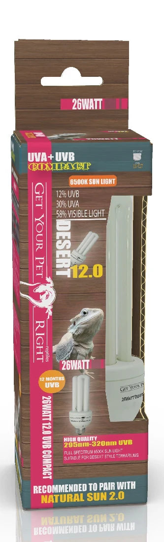 Get Your Pet right 13watt 12.0 Desert UVA UVB Compact