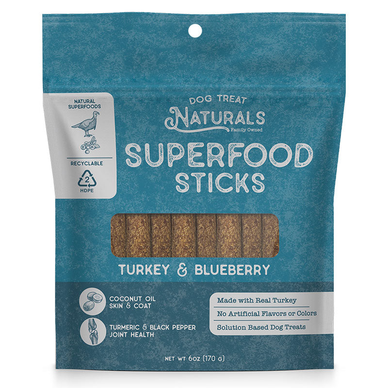 Dog Treat Naturals Turkey and Blueberry Superfood Sticks 170g