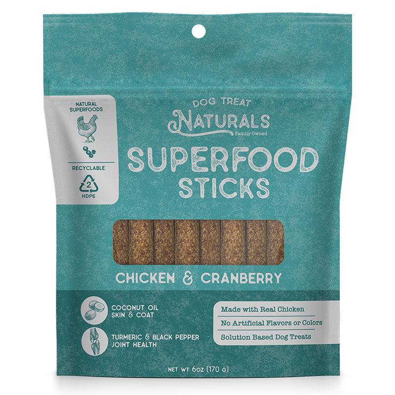 Dog Treat Naturals Chicken and Cranberry Superfood Sticks 170g