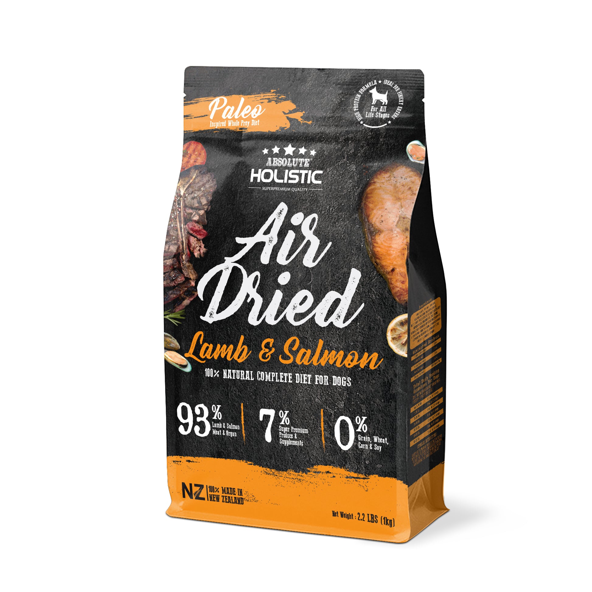 Absolute Holistic Air Dried Dog Food Lamb & Salmon 1kg Bag