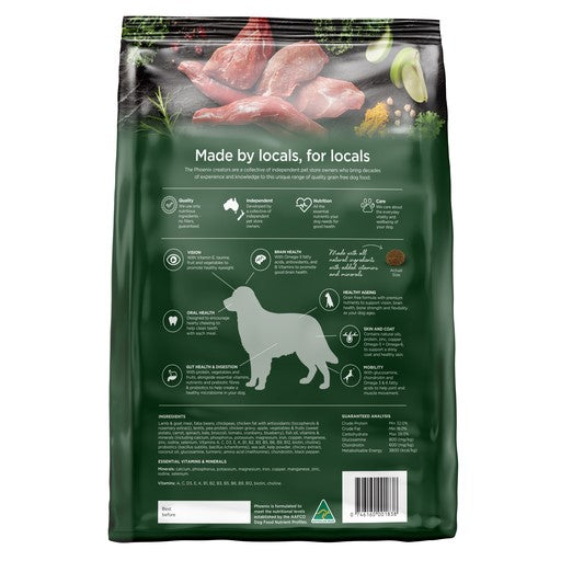 Phoenix Adult Goat & Lamb Grain Free Dog Food | NSW Australia