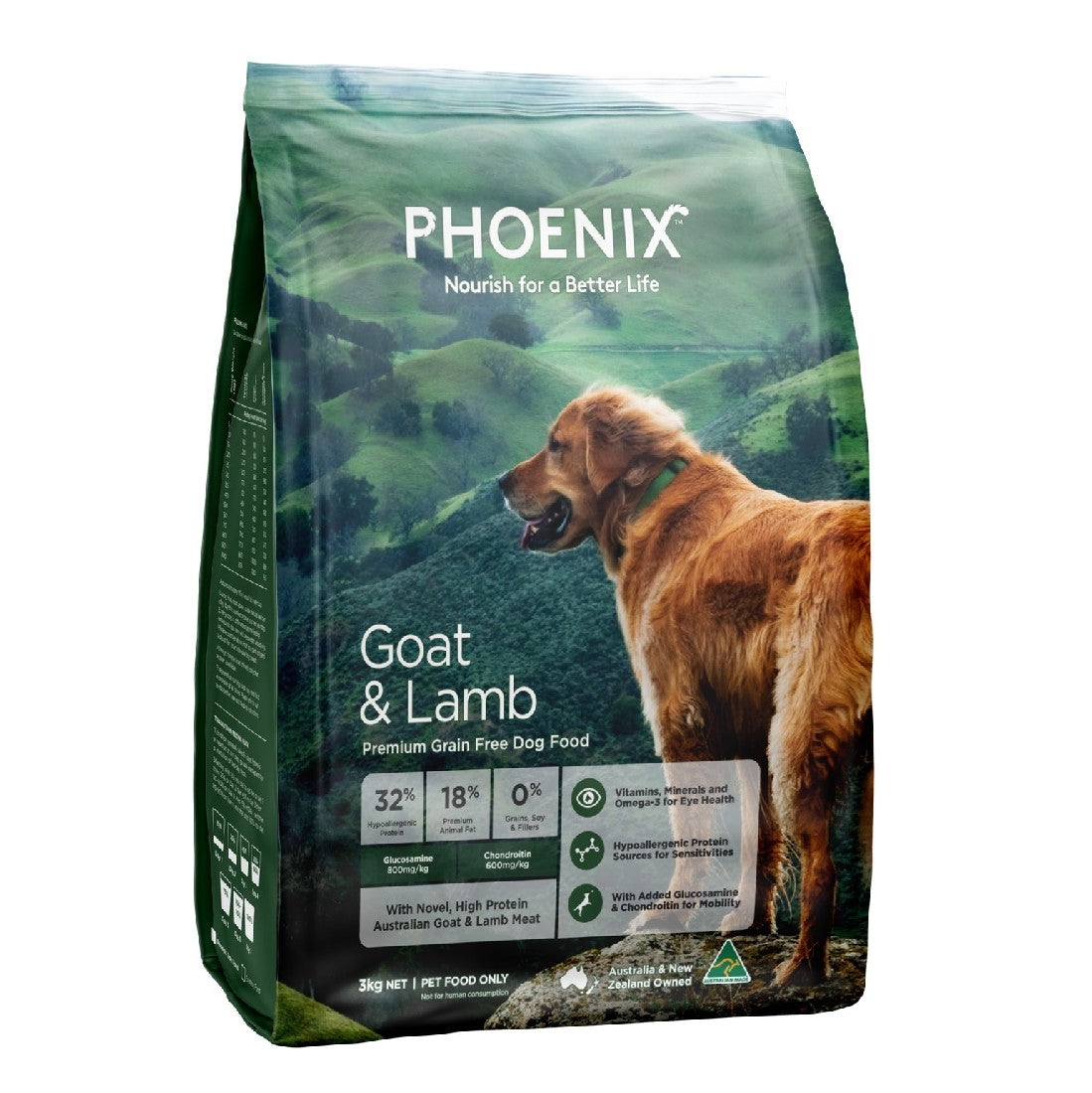 Phoenix Adult Goat & Lamb Grain Free Dog Food | NSW Australia