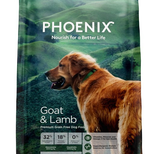 Phoenix Adult Goat & Lamb Grain Free Dog Food | NSW Australia