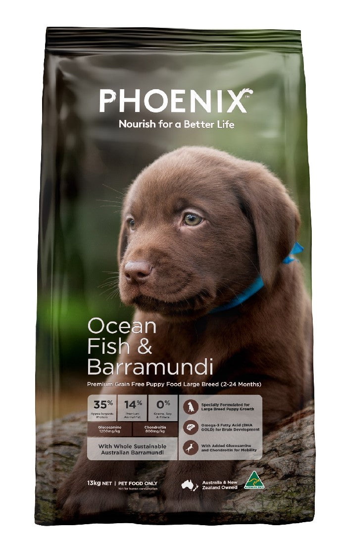 Phoenix Puppy Large Breed Ocean Fish & Barramundi Grain Free Dog Food [Sz:13kg]