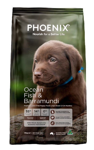 Phoenix Puppy Large Breed Ocean Fish & Barramundi Grain Free Dog Food [Sz:13kg]
