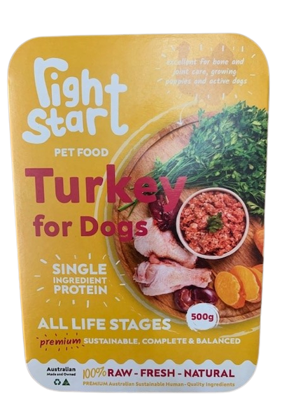 The Right Start Petfood Turkey For Dogs 500G