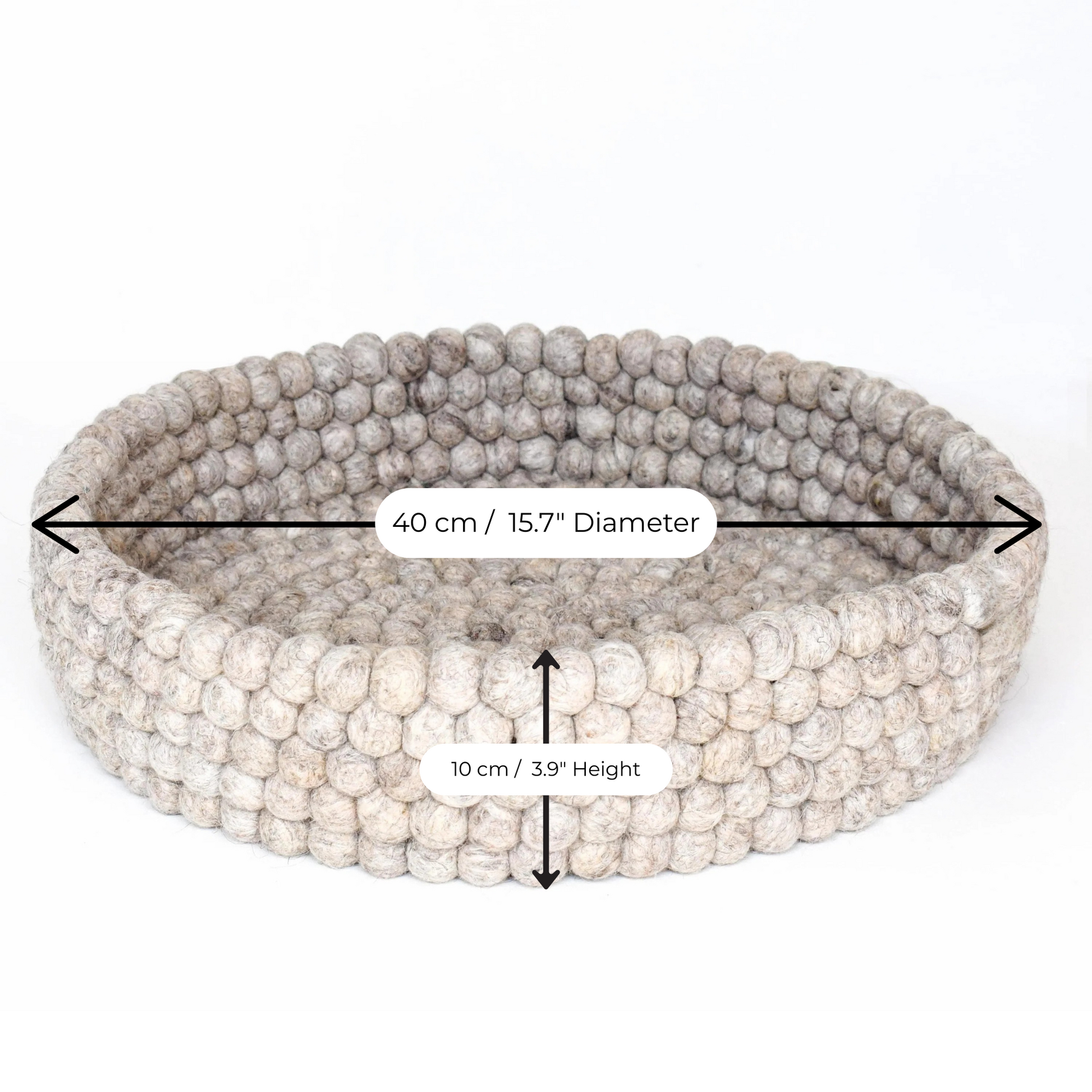 Pryde Pets Handmade Felt Ball Bed Sandstone