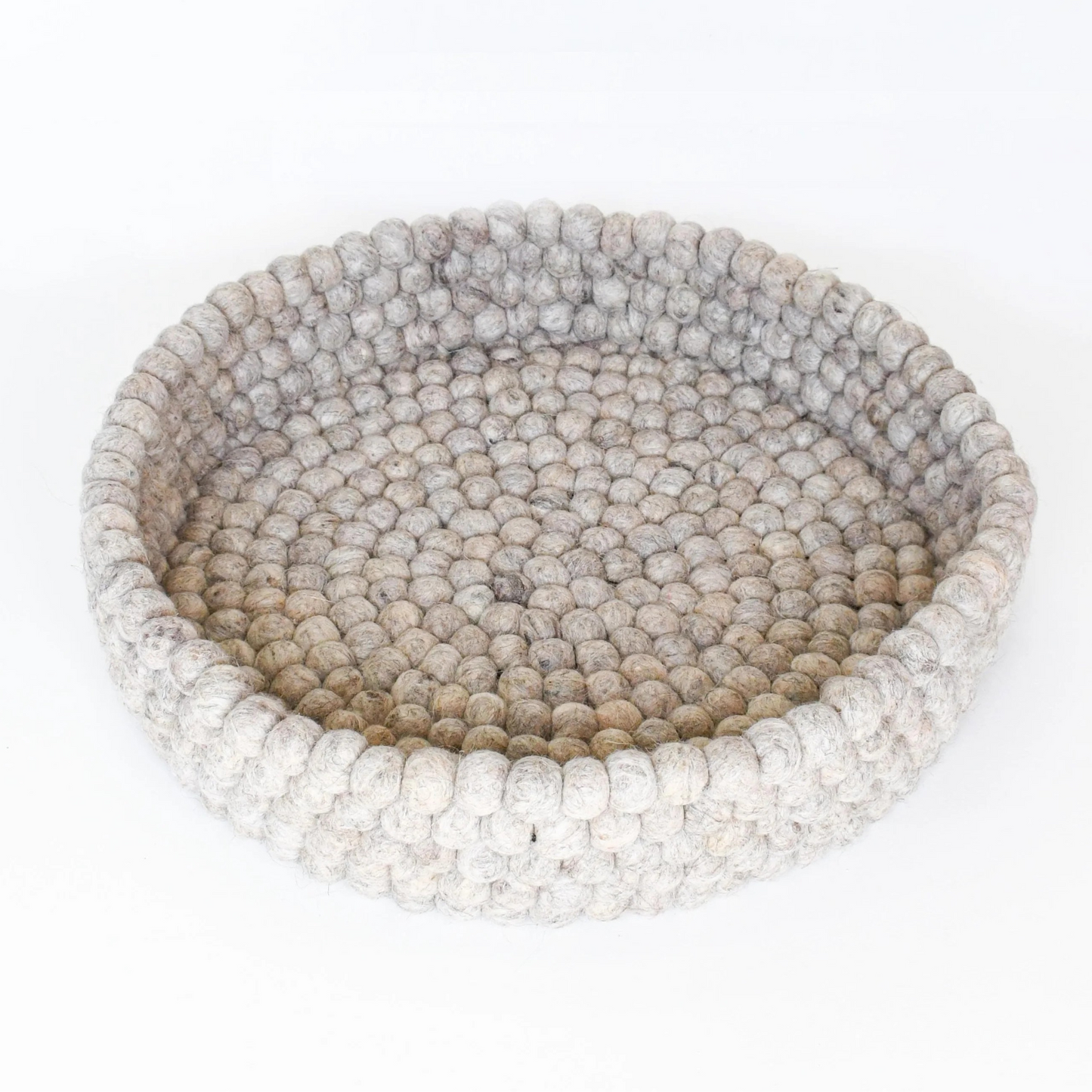 Pryde Pets Handmade Felt Ball Bed Sandstone