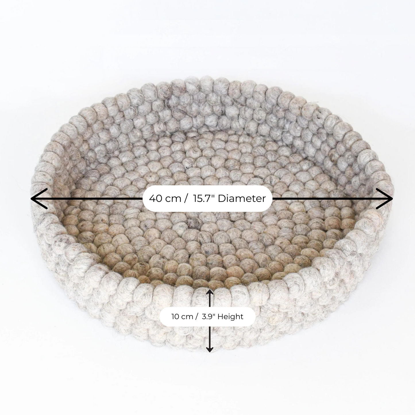 Pryde Pets Handmade Felt Ball Bed Sandstone