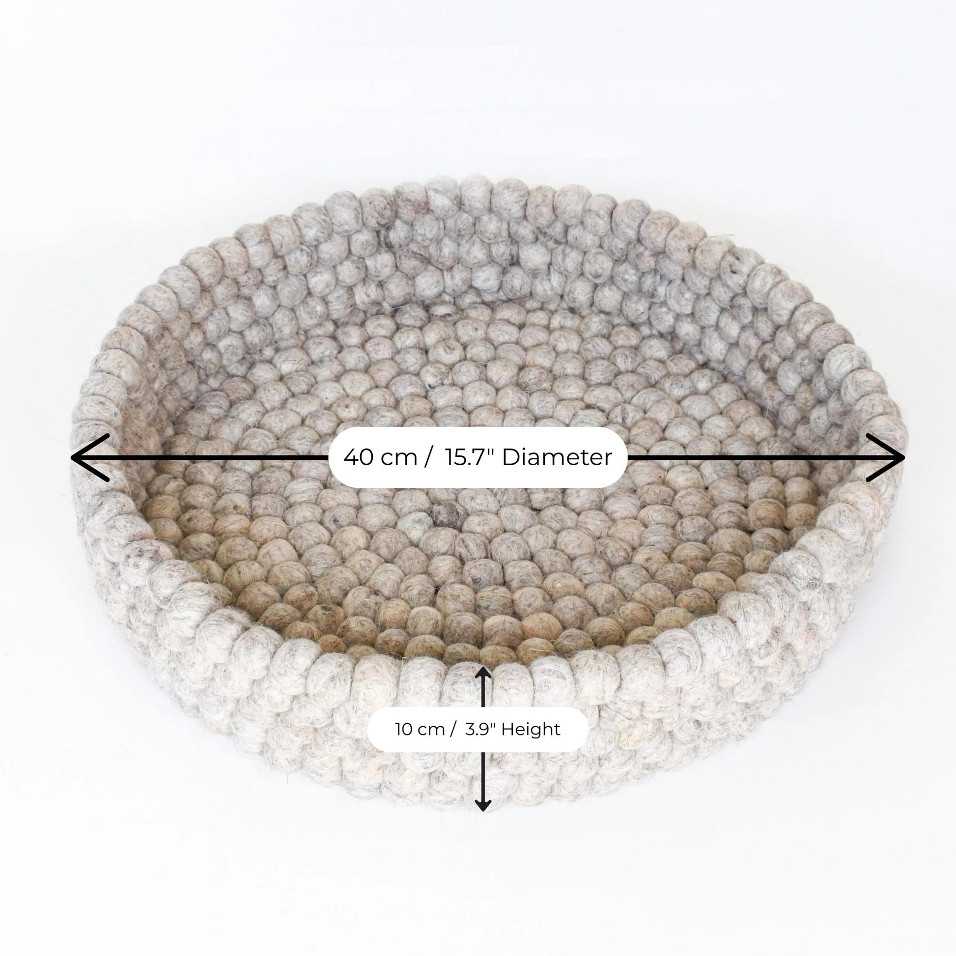 Pryde Pets Handmade Felt Ball Bed Sandstone
