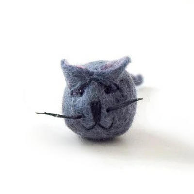 Pryde Pets Handmade Felt Mouse Toy Grey