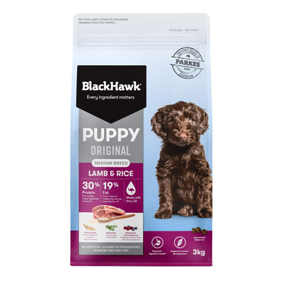 Black Hawk Puppy Medium Lamb Rice 3Kg