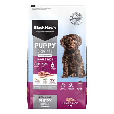 Black Hawk Puppy Medium Lamb Rice 10Kg