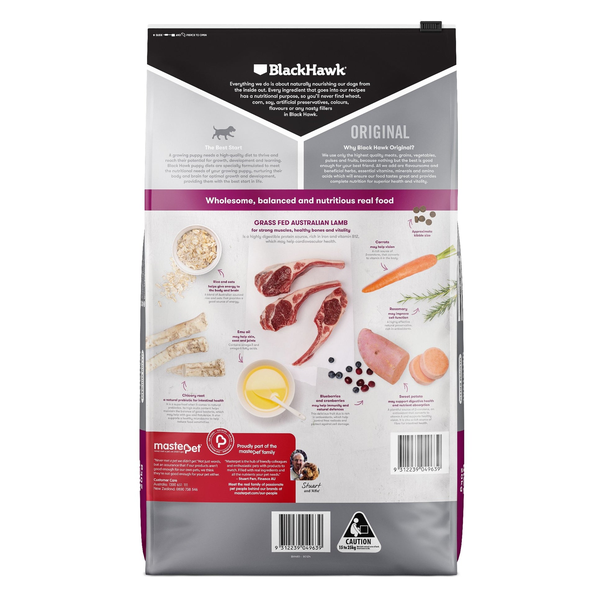 Black Hawk Puppy Medium Lamb Rice 20Kg