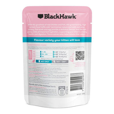 Black Hawk Kitten Chicken and Ocean Fish 85g Pouch