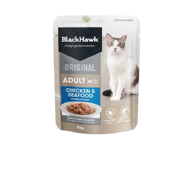 Black Hawk Adult Cat Chicken & Seafood 85g Pouch