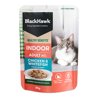 Black Hawk Cat Indoor Chicken & Whitefish 85G Pouch