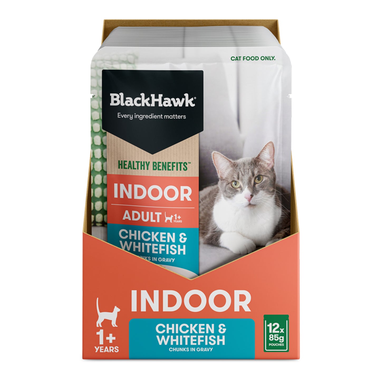 Black Hawk Cat Indoor Chicken & Whitefish 85G Pouch