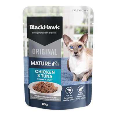 Black Hawk Cat Mature Chicken & Tuna 85g