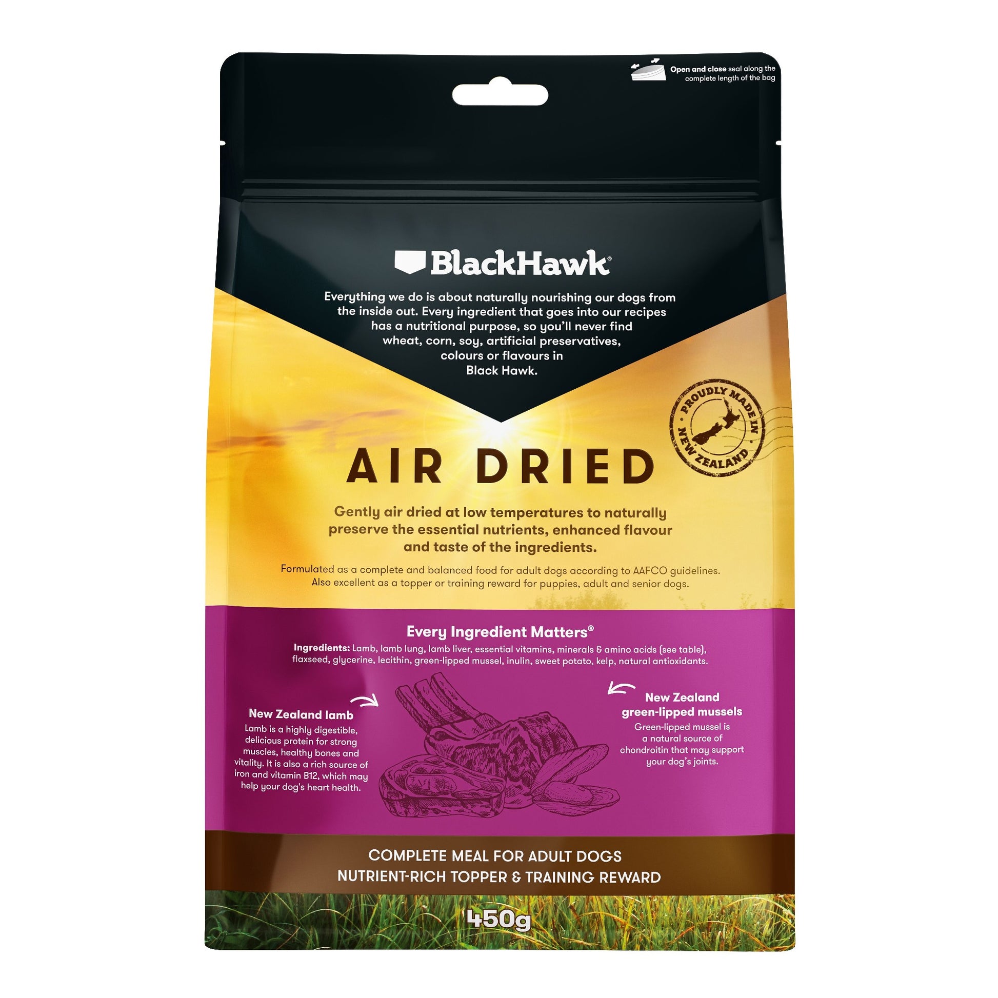 Black Hawk Air Dried Lamb 450G