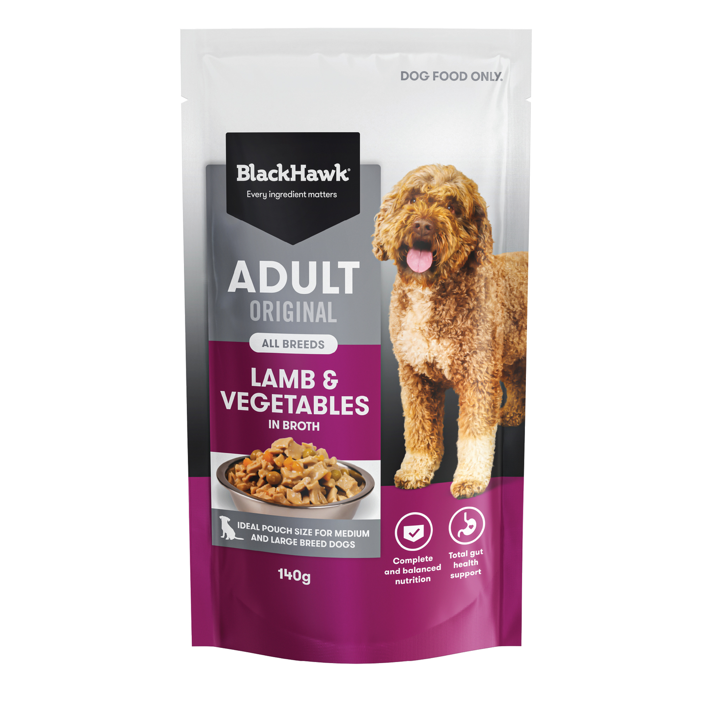 Black Hawk Original Adult Lamb & Vegetables 140g 