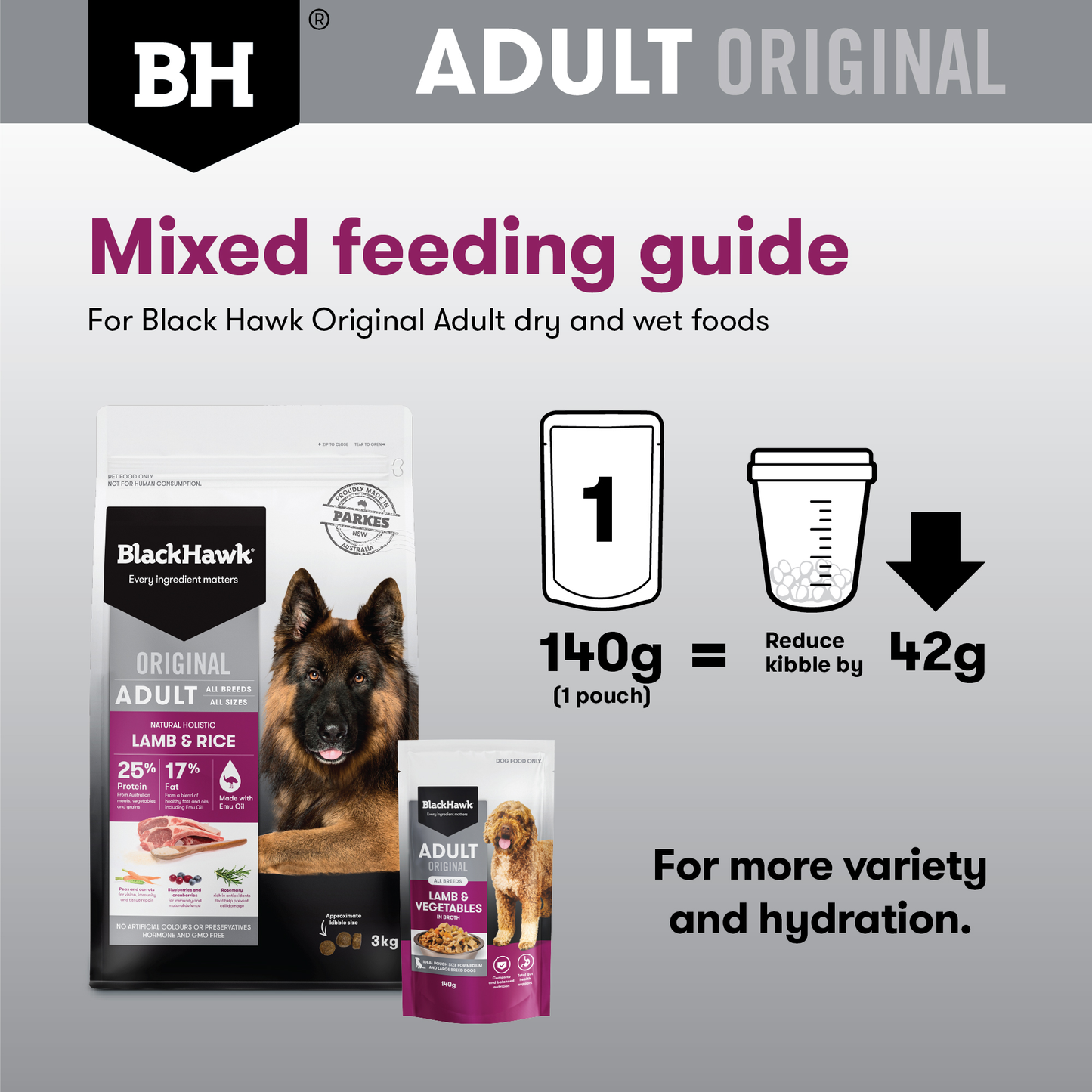 Black Hawk Original Adult Lamb & Vegetables 140g 