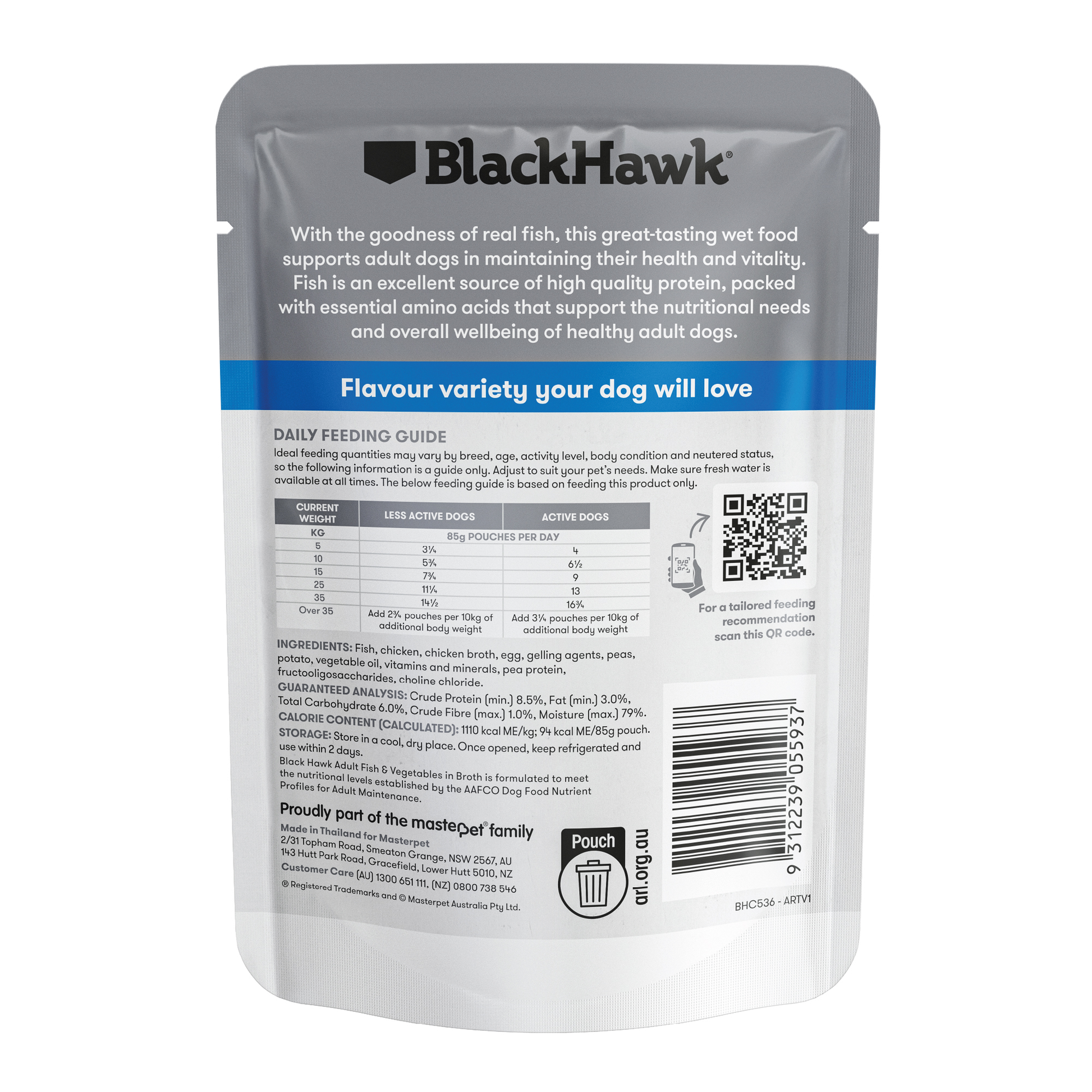 Black Hawk Original Adult Fish & Vegetables 85g
