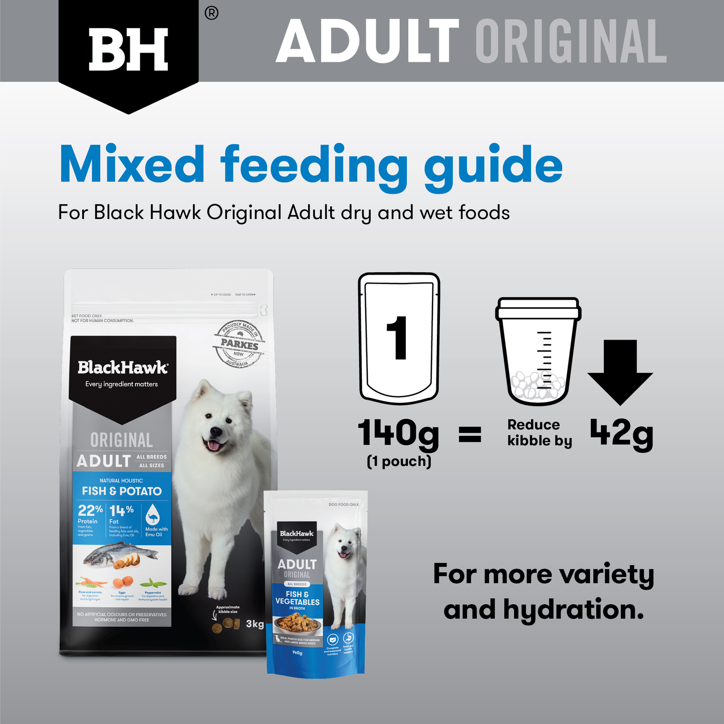 Black Hawk Original Adult Fish & Vegetables 140g