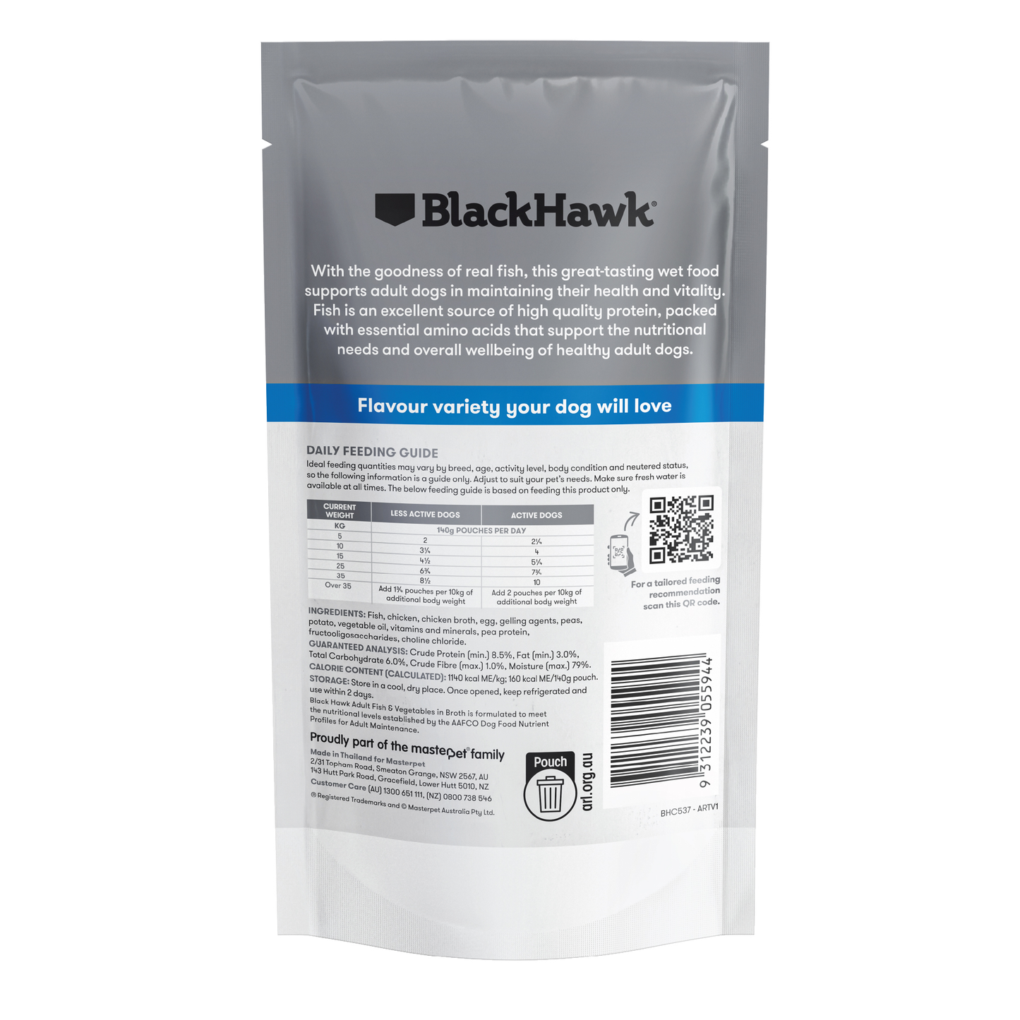 Black Hawk Original Adult Fish & Vegetables 140g