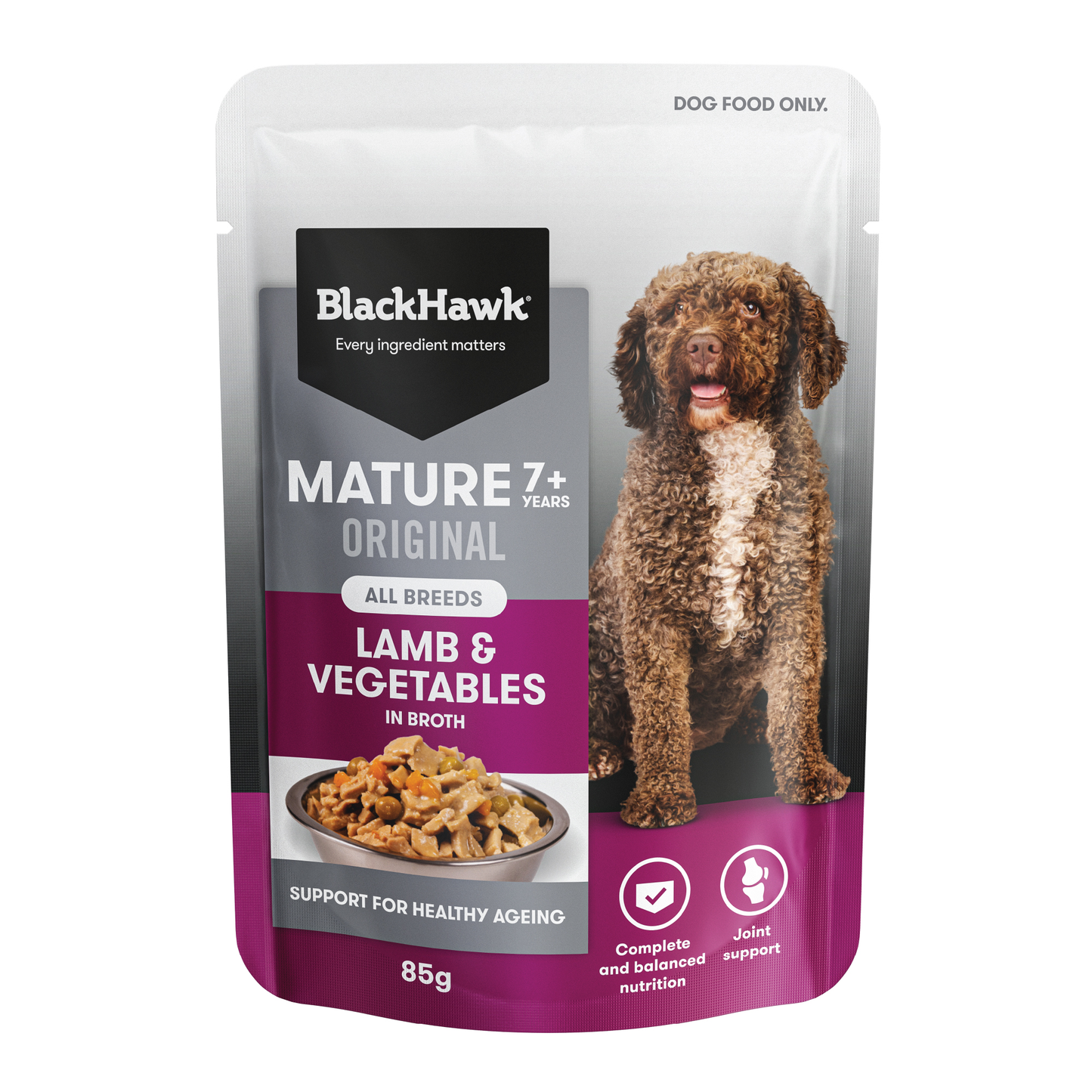 Black Hawk Original Mature Lamb & Vegetables 85g 