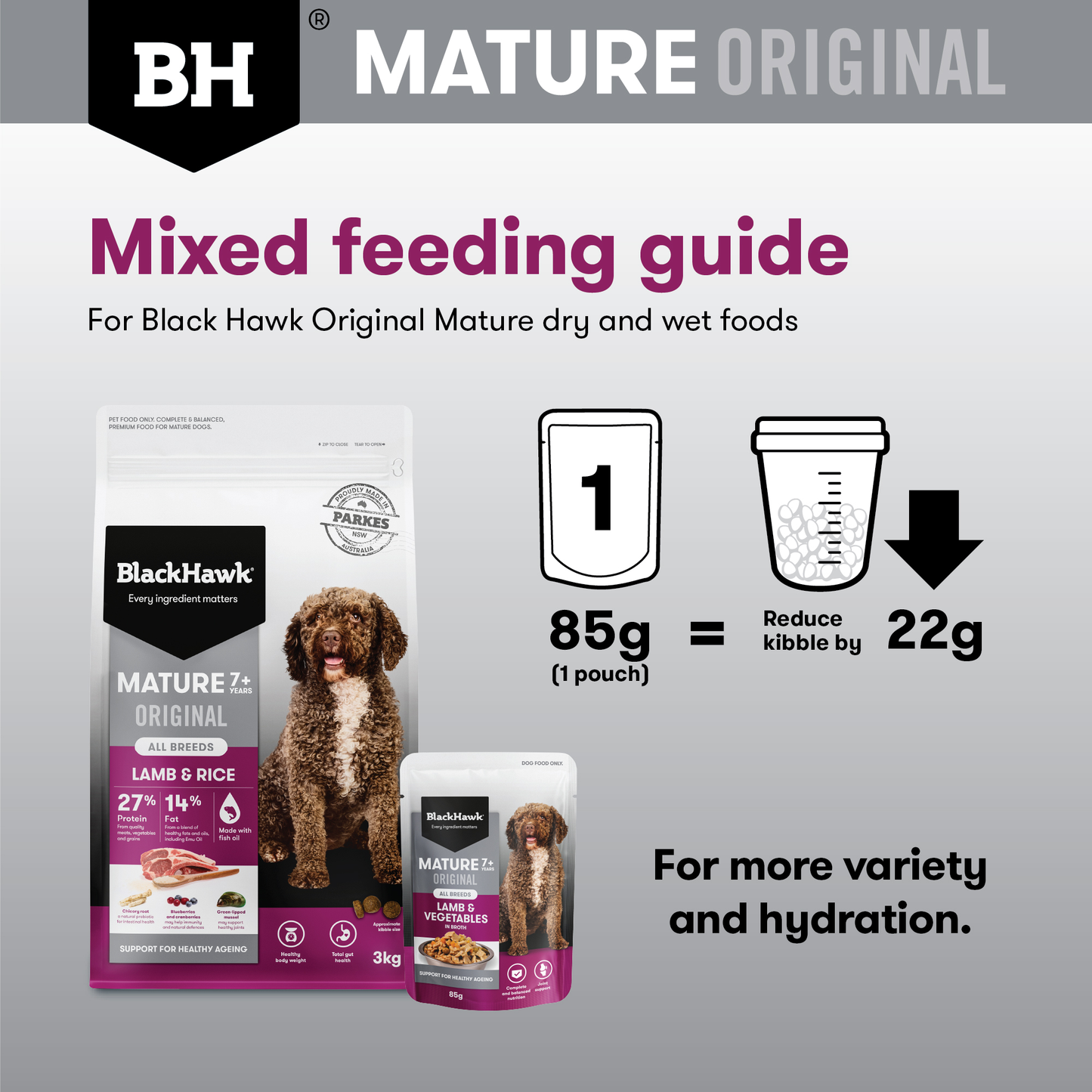 Black Hawk Original Mature Lamb & Vegetables 85g 
