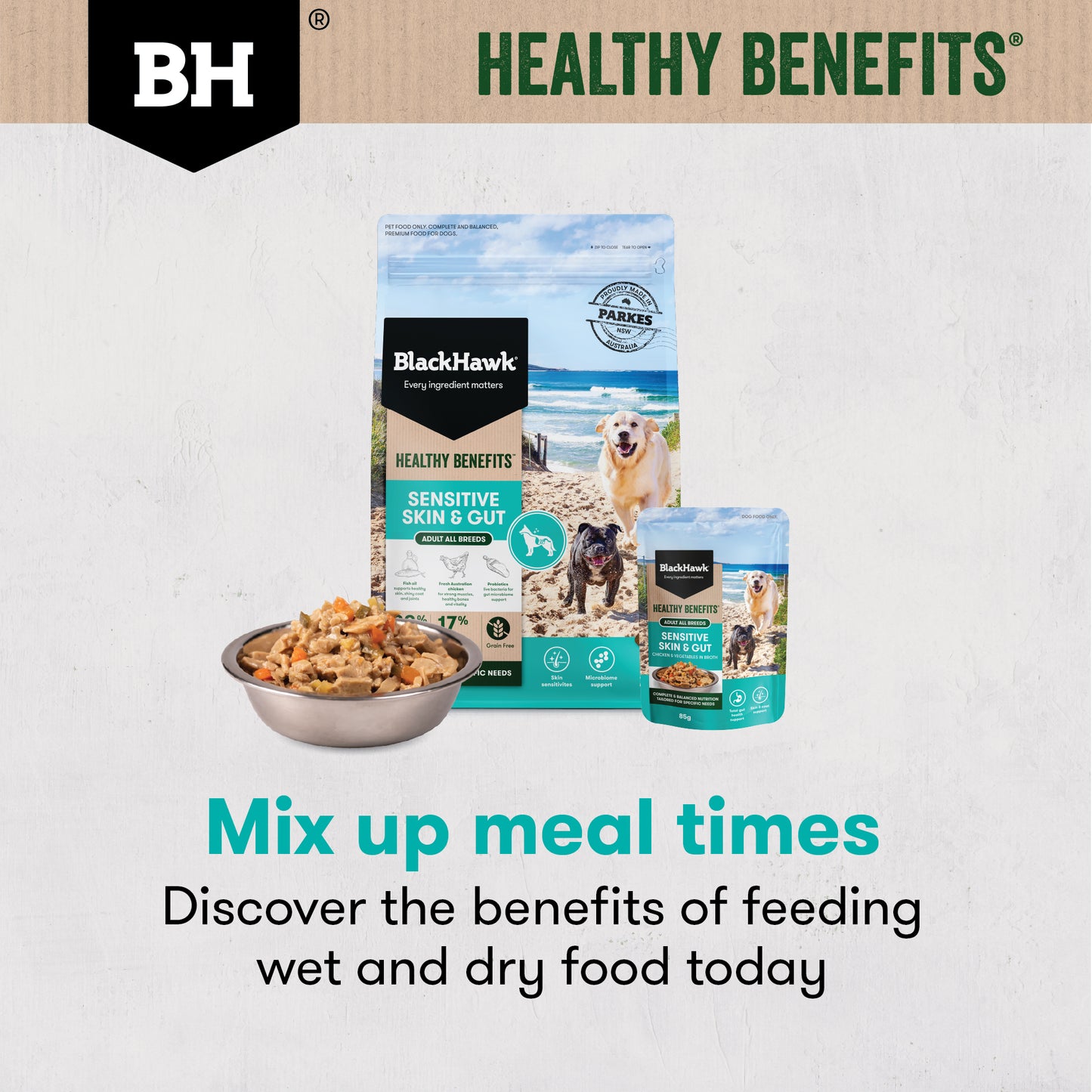Black Hawk Healthy Benefits Sensitive Skin & Gut 85g 