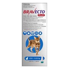 Bravecto Plus for cats 2.8-6.25 kg single pack