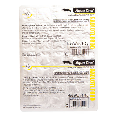 Aqua One Frozen  Axolotl Food 110G ( Available in store or Click and Collect only)