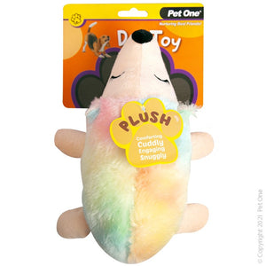 Pet One Dog Toy Plush Squeaky Rainbow Unihog 26cm