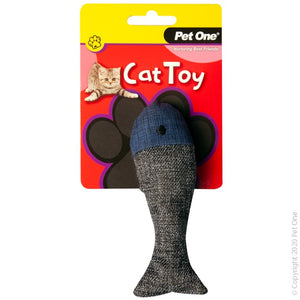 Pet One Cat Toy Fish Grey Blue 13.5 cm