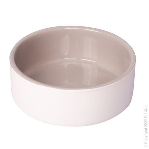 Ceramic Pet Bowl Grey/White 15cm 800ml