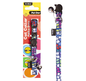 Pet One Cat Collar Nylon 18-28cm 10mm Polka Dots Multicoloured