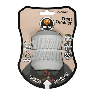 Dog Toy Blitz Rubber Treat Tumbler Grey M