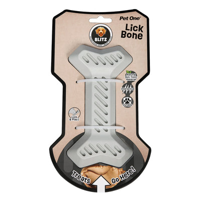 Dog Toy Blitz Rubber Lick Bone Grey L