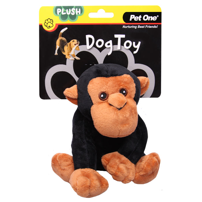 Pet One Dog Toy Plush Squeaky Chimp 15cmH