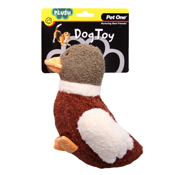 Pet One Dog Toy Plush Squeaky w Crinkle Duck 22cmH