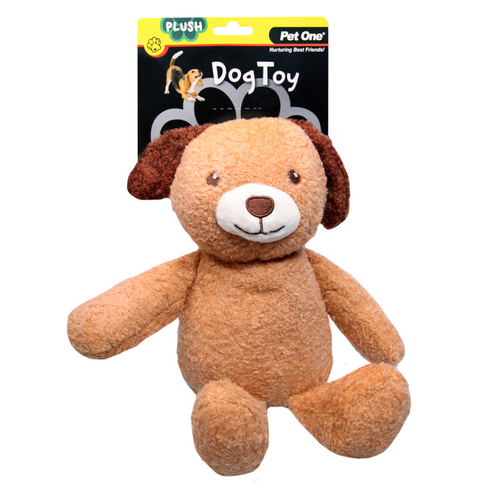 Pet One Dog Toy Plush Squeaky w Crinkle Dog 30cmH