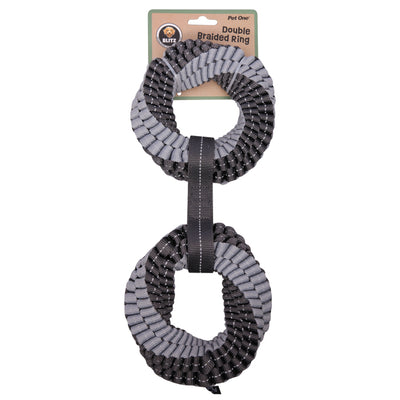 Pet One Dog Toy Blitz Double Braided Ring Grey